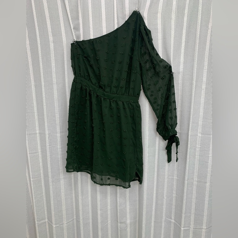 BTFBM One Shoulder Hunter Green Dress‎ Size S